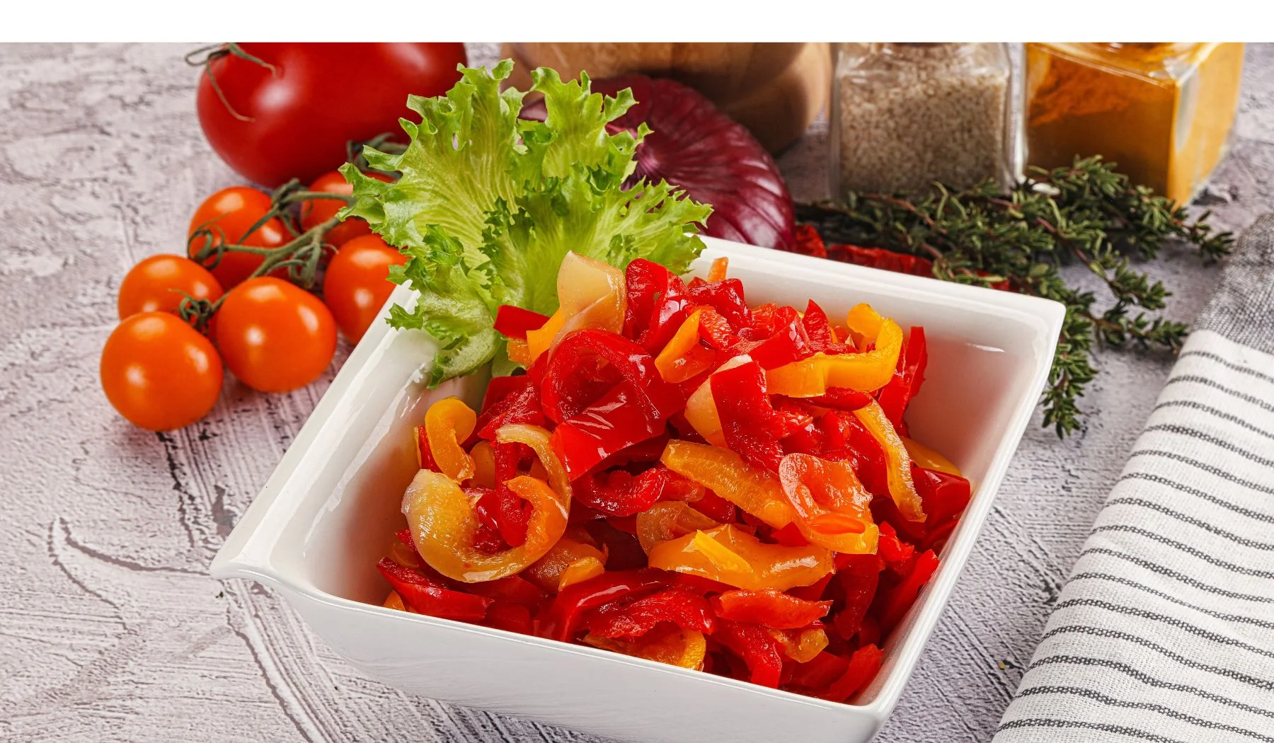Salade cuite poivrons et tomates